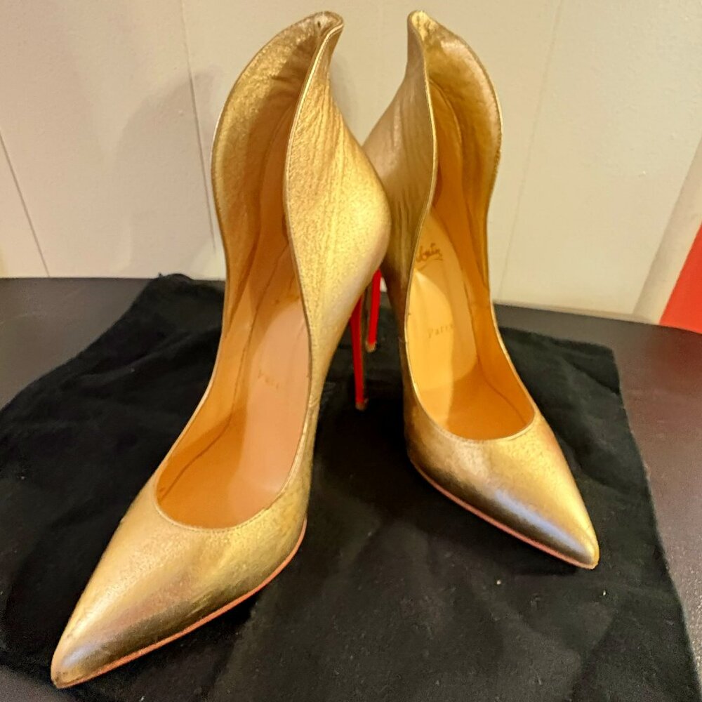 Christian Louboutin Gold Pijonina Pumps